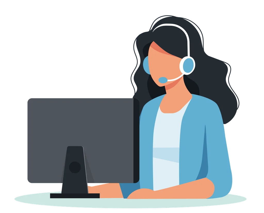 RCM software customer support: an Unlimited Systems support specialist with a headset at a computer