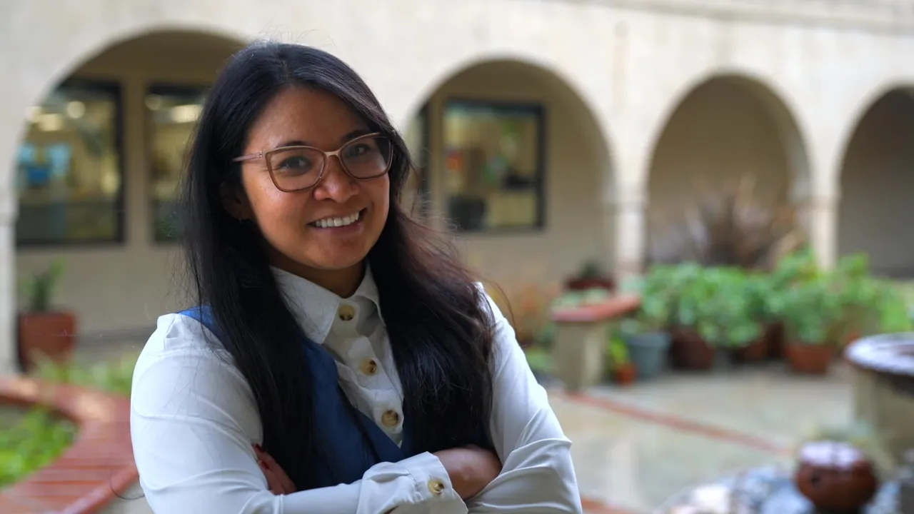 A Stockton Hematology Oncology Medical Group team member in the practice courtyard