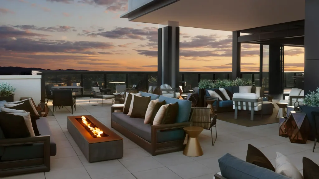 Rooftop bar terrace at the Grand Hyatt Nashville
