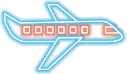 Neon airplane icon